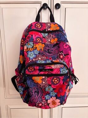 Vera Bradley Pink Multi Floral Paisley Backpack